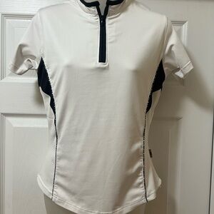 Burberry Cream and Black Zip-Up Jersey